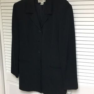 Jones New York charcoal black silk suit jacket.